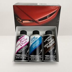 Honda Pro Car Care Kit 90s Vintage Dealership OEM‎ Accessory Cleaner Polish Set